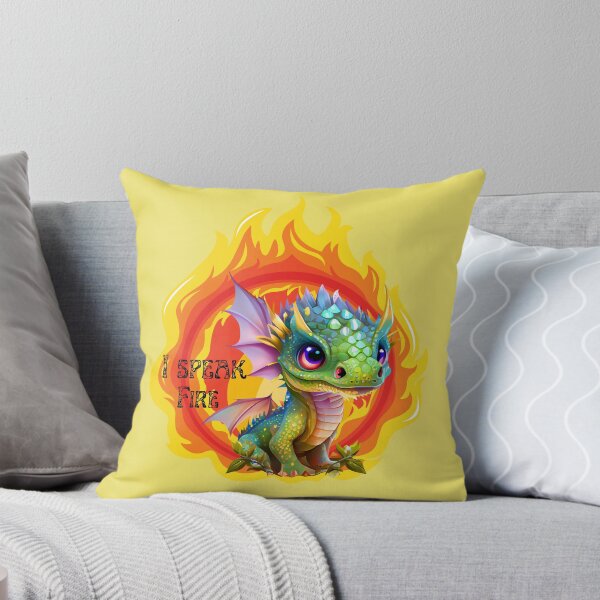 Item preview, I speak fire- dragon in flames- dragon flames- dragon fire designed and sold by Janetlousart.