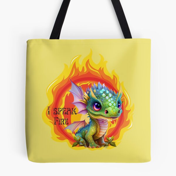 Item preview, I speak fire- dragon in flames- dragon flames- dragon fire designed and sold by Janetlousart.