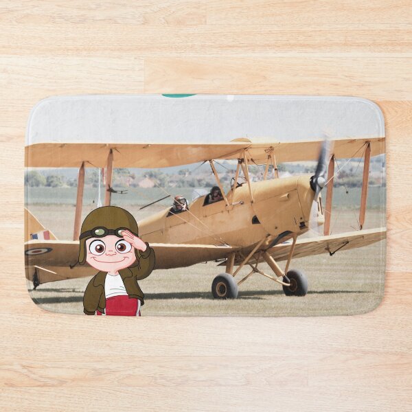 Item preview, vintage yellow bi plane and pilot designed and sold by LGMmugsdesign.