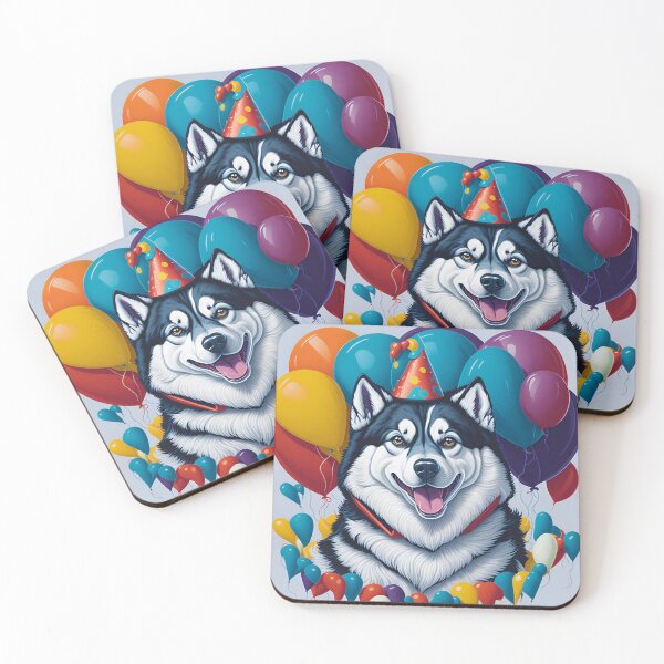Item preview, Husky Happy birthday! designed and sold by ARTSY900.