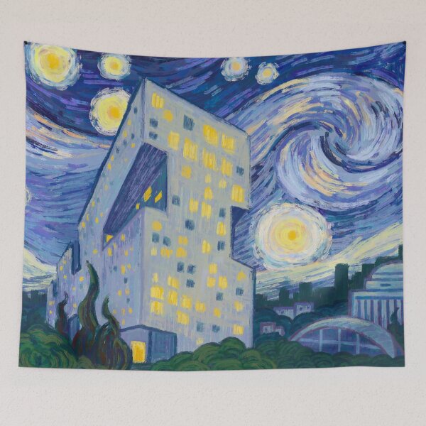Item preview, Art of MIT's Simmons Hall - Starry Night designed and sold by WrenInFlight.