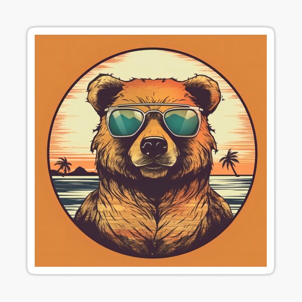 Bear With Sunglasses Stickers for Sale, Free US Shipping