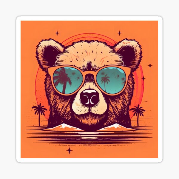 Bear With Sunglasses Stickers for Sale, Free US Shipping