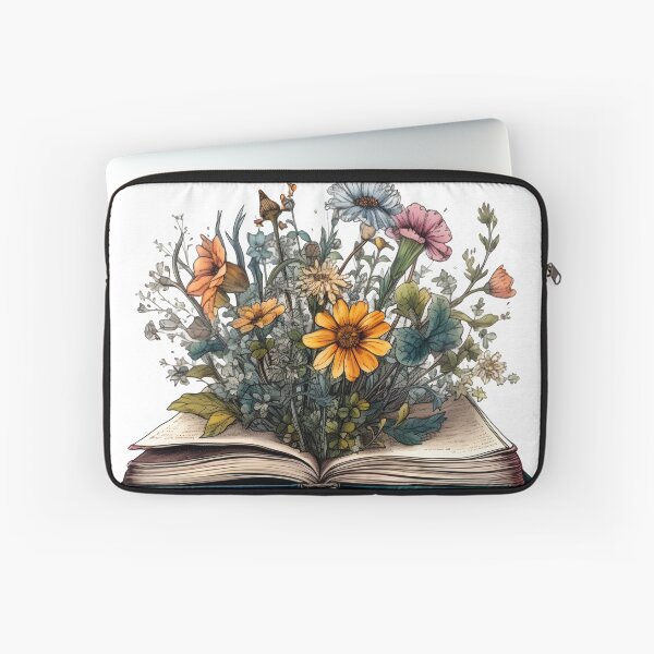 Item preview, Elegant Bohemian Flowers Growing From A Book Sketch designed and sold by StickeryPickery.