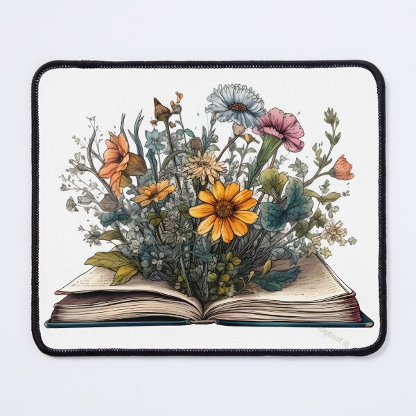 Item preview, Elegant Bohemian Flowers Growing From A Book Sketch designed and sold by StickeryPickery.