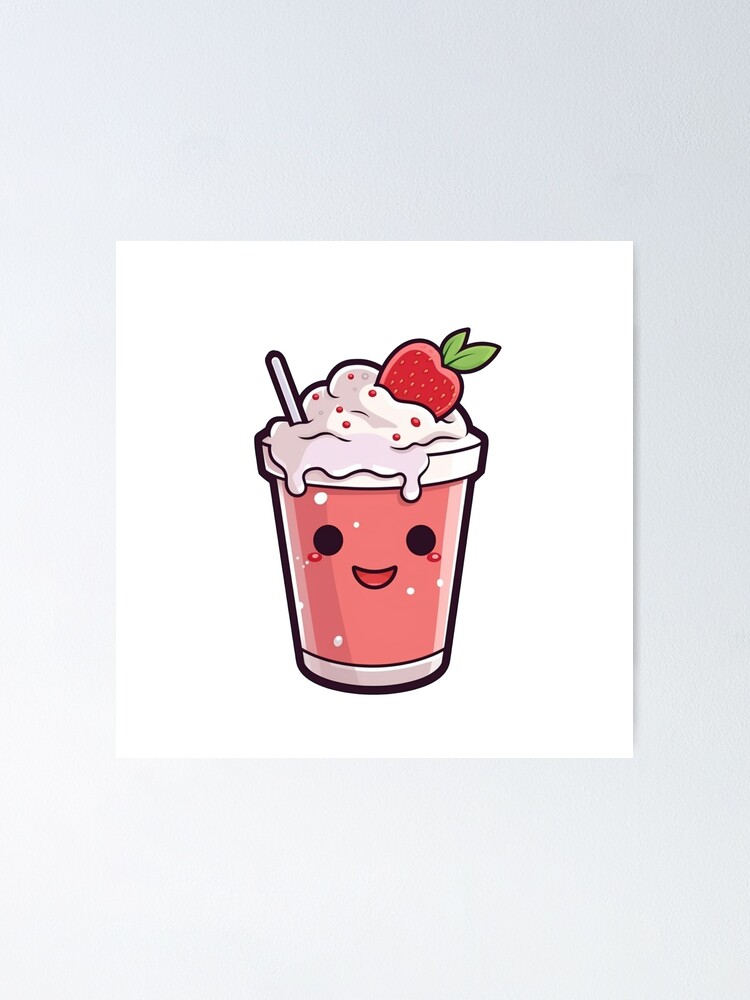 Miniature Starbucks Paper Bag and 2 Pcs Ice Stawberry Milkshake