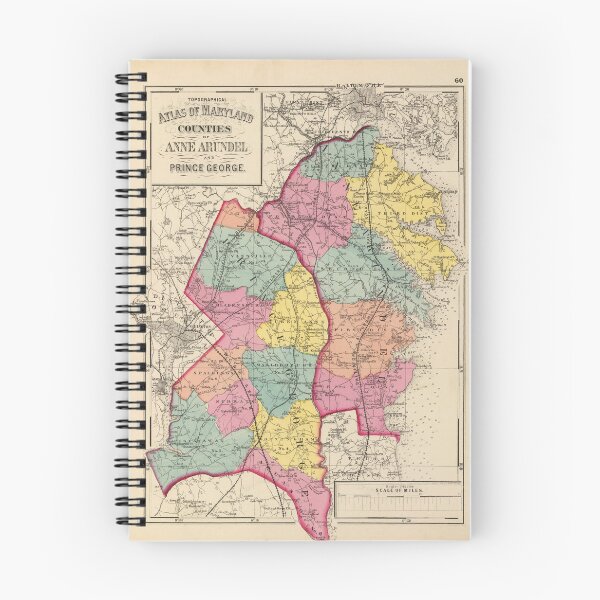 Item preview, Vintage Prince George's & Anne Arundel County MD Map (1873) designed and sold by BravuraMedia.