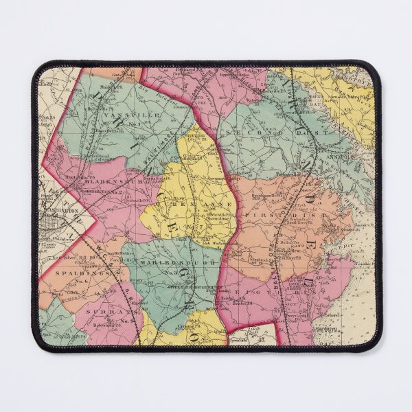 Item preview, Vintage Prince George's & Anne Arundel County MD Map (1873) designed and sold by BravuraMedia.