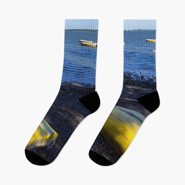 Item preview, Digital color photography of a boat lying in the sand at the lagoon coast. designed and sold by nachodramis.