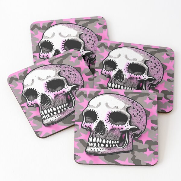 Item preview, Camo Skull, Camouflage Skull, Pink Camo Skull, Gift, Punk Rock, Grunge, Girl, Pink Camouflage Skull designed and sold by Anticulture.