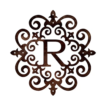Artwork thumbnail, Monogram R Rustic Gothic Motif by simplymonogram
