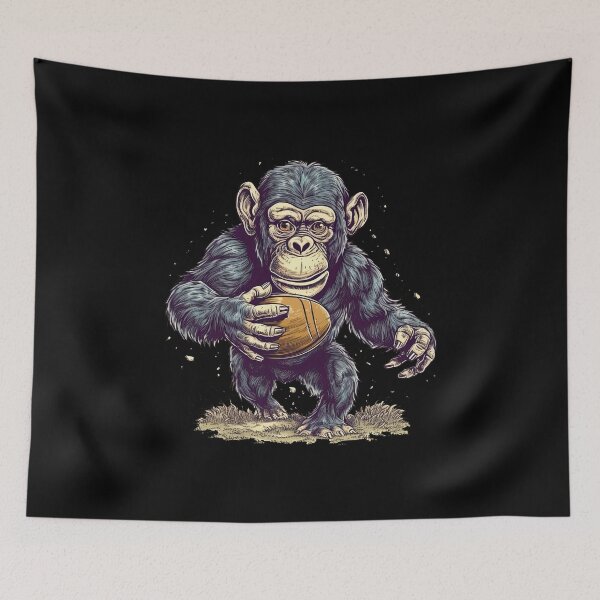 Item preview, Chimp American Football: Hilarious + Team Spirit designed and sold by DooodleGod.