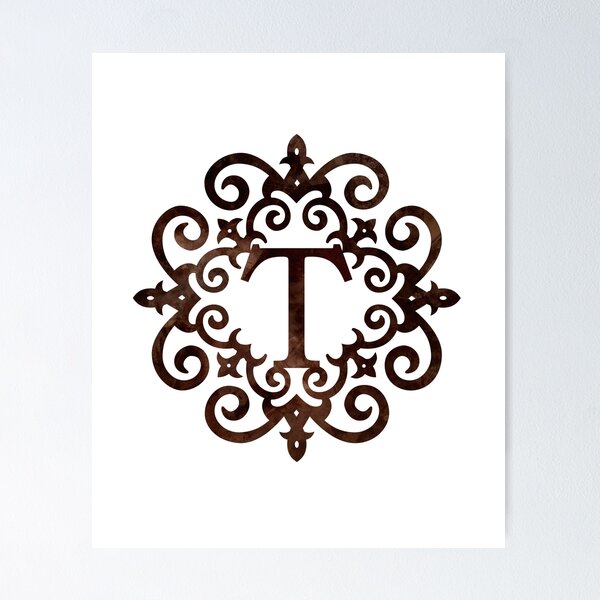 Item preview, Monogram T Rustic Gothic Motif designed and sold by simplymonogram.