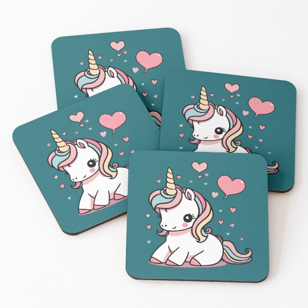 Item preview, Cute and adorable unicorn with rainbow hair and love hearts designed and sold by ArtfulOctopus.