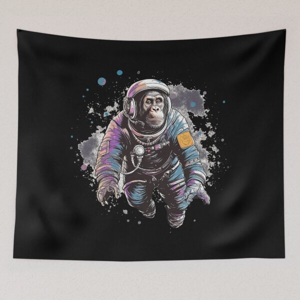 Item preview, Chimpanzee Soaring Weightlessly in Cosmic Abyss designed and sold by DooodleGod.
