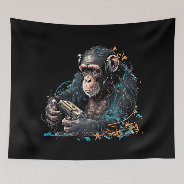 Item preview, Engrossed Chimps: Thrilling Virtual Gaming designed and sold by DooodleGod.