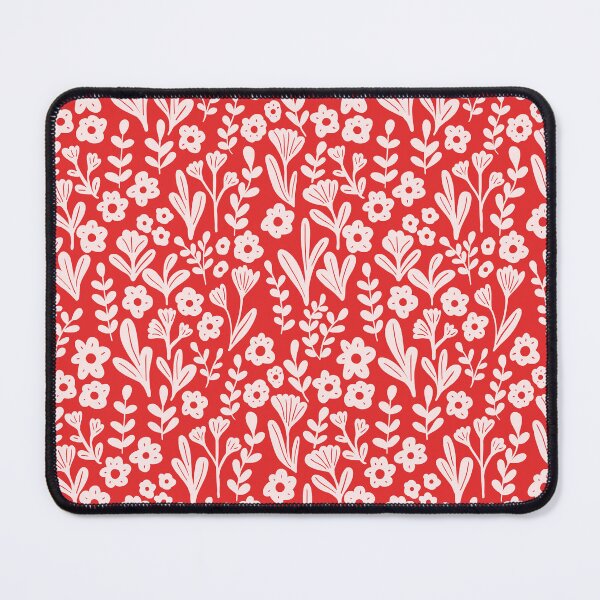 Item preview, Folk ditsy flower pattern in red and pink designed and sold by Illustrated by Nat.