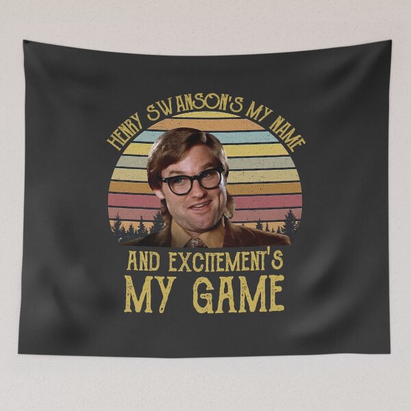 Item preview, Henry Swanson's My Name And Excitement's My Game Retro Vintage Movie T-Shirt designed and sold by JanetMo2.