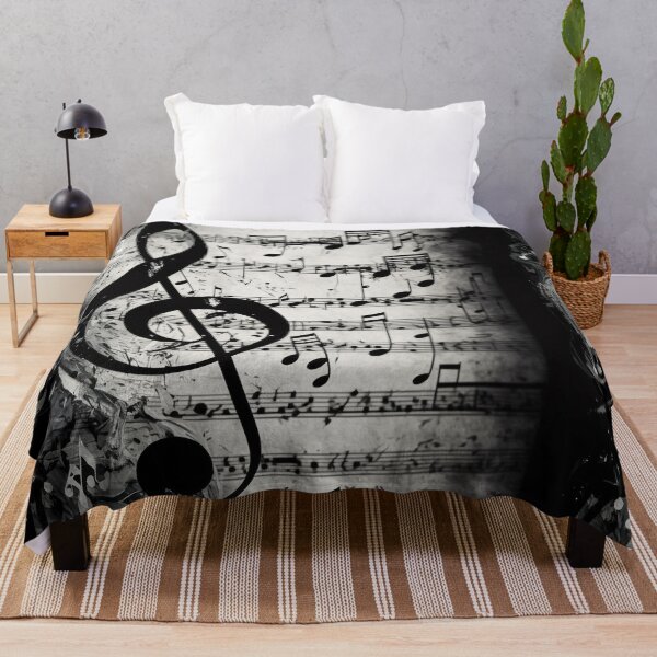 Item preview, Black and white treble clef musical score designed and sold by Artbellachi.