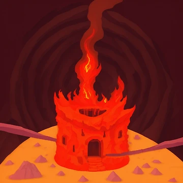 Artwork thumbnail, Fire Castle inside Volcano Caldera by RADRussell