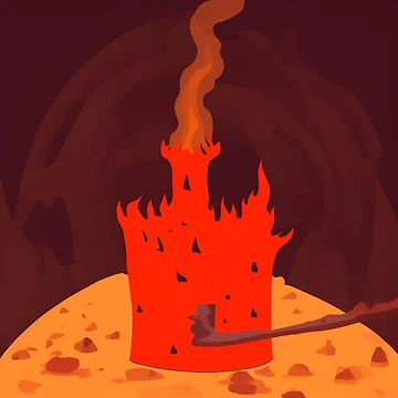 Artwork thumbnail, Fire Castle inside Volcano Caldera by RADRussell