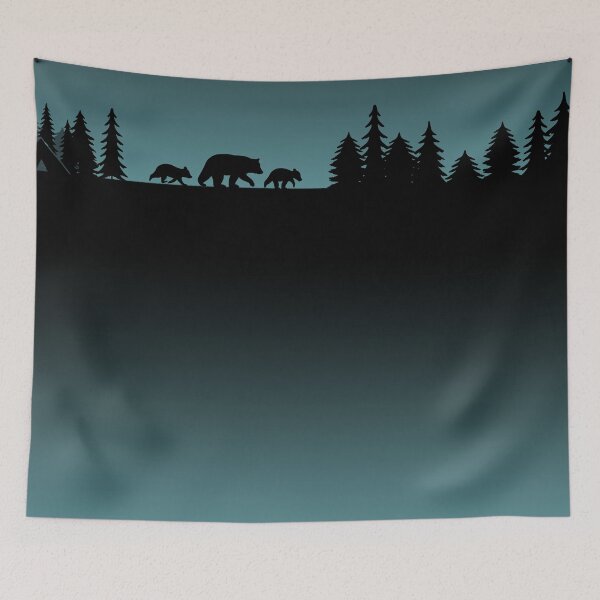 Item preview, Black Bear with Cubs Silhouettes designed and sold by Jenn Inashvili.