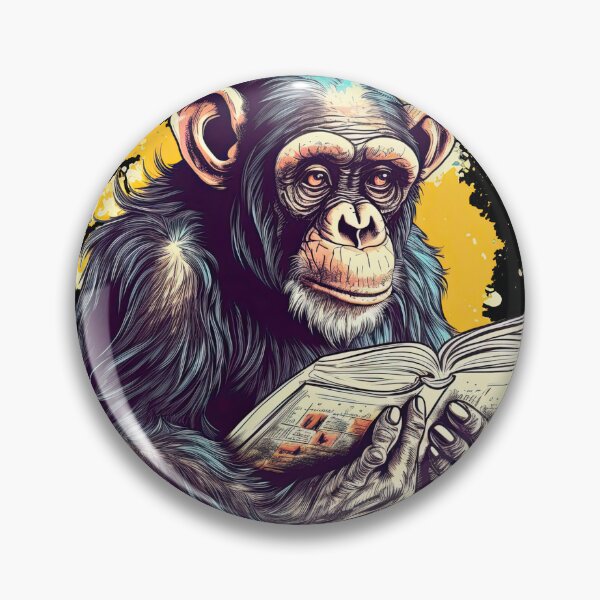 Item preview, Engrossed Chimp: Literate Primates designed and sold by DooodleGod.