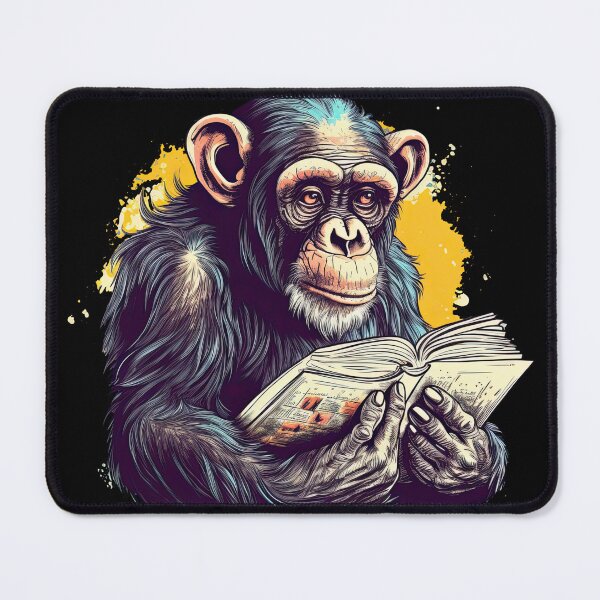 Item preview, Engrossed Chimp: Literate Primates designed and sold by DooodleGod.