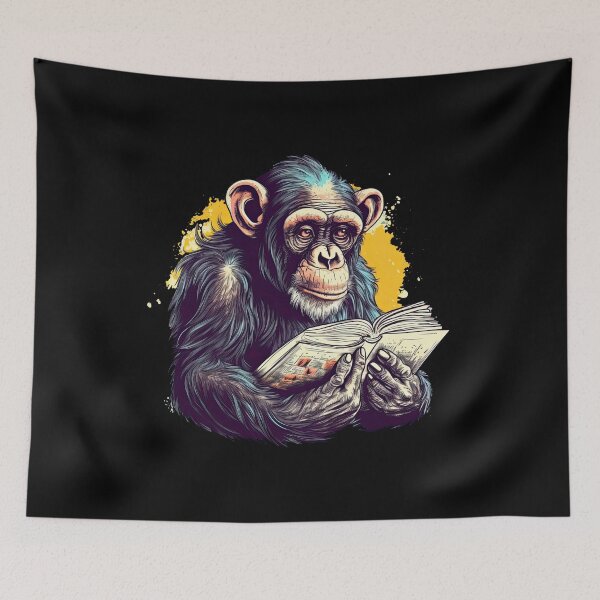 Item preview, Engrossed Chimp: Literate Primates designed and sold by DooodleGod.