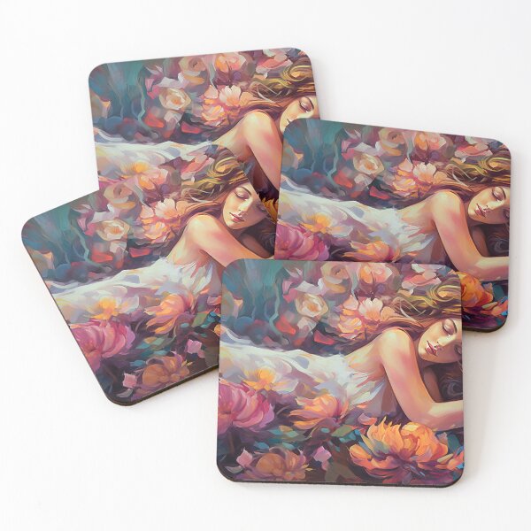 Item preview, Beautiful woman sleeping in the garden designed and sold by Art by Lilia.