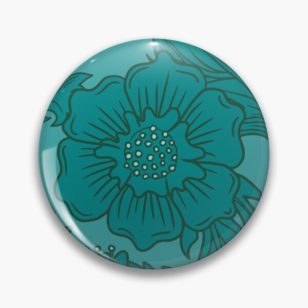 Item preview, Teal Floral Flourish - Large designed and sold by latheandquill.