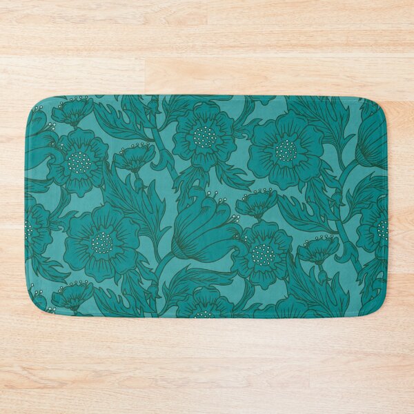 Item preview, Teal Floral Flourish - Large designed and sold by latheandquill.