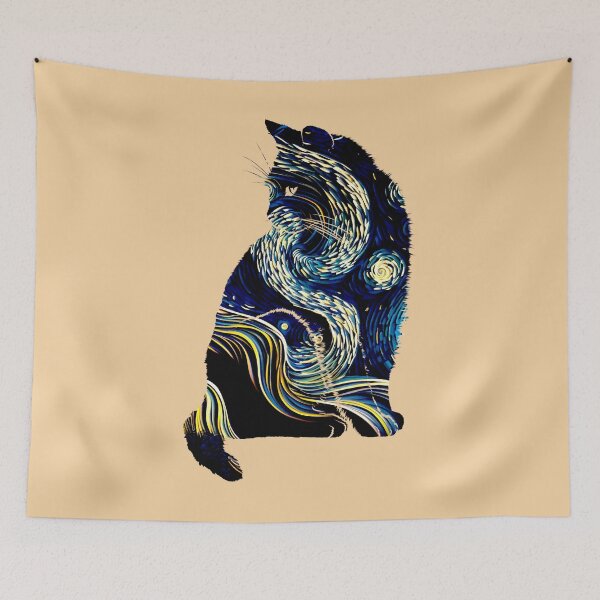 Item preview, Van gogh Starry Night Cat  designed and sold by Vangoholic.