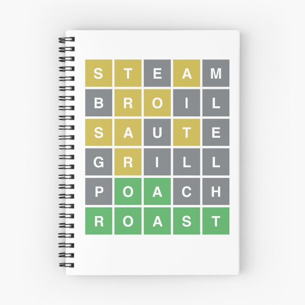 Item preview, CHEF COOK Wordle Broil Saute Grill Poach Roast Puzzle Game designed and sold by Wendy Eriksson.