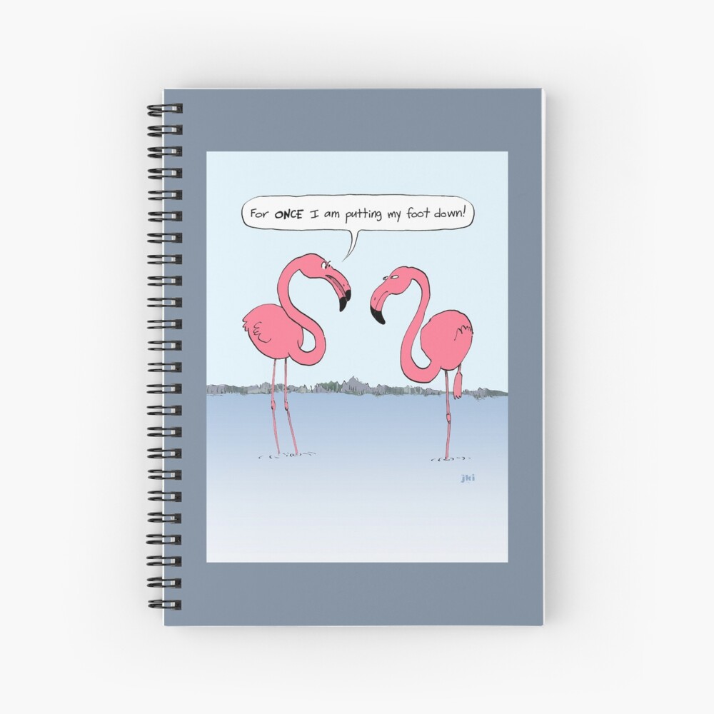 Page De Garde Cahier Flamant Rose Impression rigide for Sale avec l'œuvre « Caricature de flamants roses » de l'artiste Jenn Inashvili | Redbubble