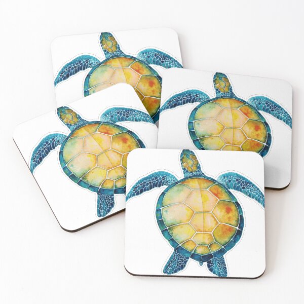 Item preview, danish yellow shell turtle swimming designed and sold by EdisonLue32.