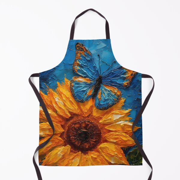 Item preview, Elegant Oil Painting of Butterfly on a Sunflower designed and sold by StickeryPickery.