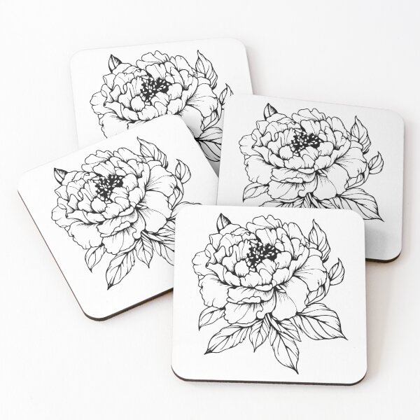 Item preview, Peony line art designed and sold by Ilze Lucero.