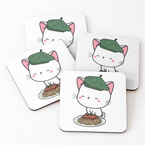 Item preview, Cat eating Spaghetti - White Angora Cat36 designed and sold by tienminh14.
