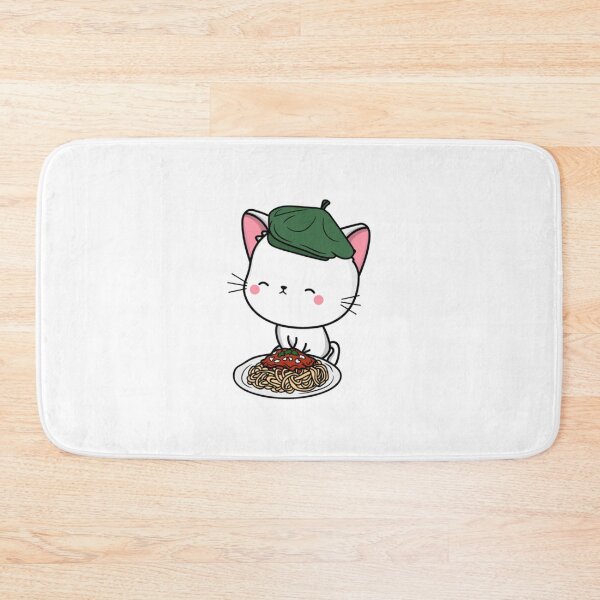 Item preview, Cat eating Spaghetti - White Angora Cat36 designed and sold by tienminh14.