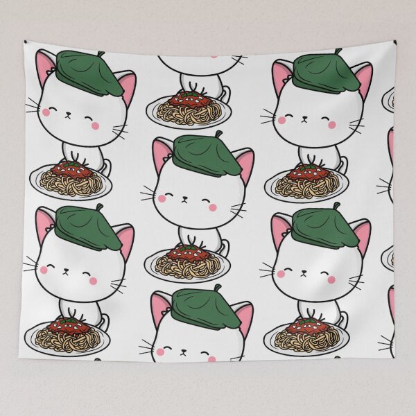 Item preview, Cat eating Spaghetti - White Angora Cat36 designed and sold by tienminh14.