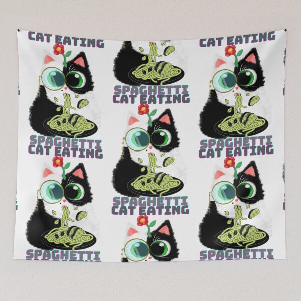 Item preview, Cat Eating Spaghetti. Funny cute cat eating15 designed and sold by tienminh14.