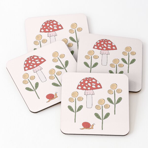 Item preview, Red toadstool, flowers and snail designed and sold by FrancesPoff.