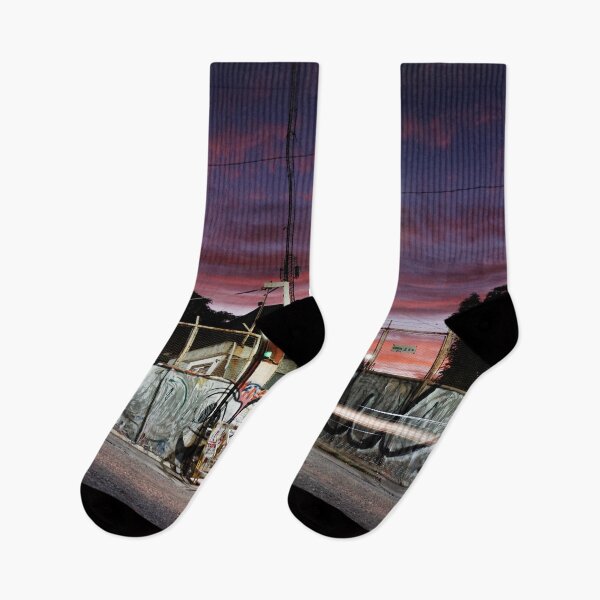 Item preview, Long exposure color digital photography of a lonely street with light trails and graffiti designed and sold by nachodramis.