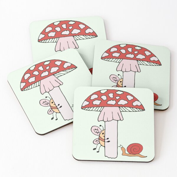 Item preview, Red toadstool, flowers and snail and hidden cheeky bee designed and sold by FrancesPoff.