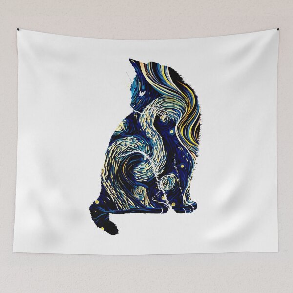 Item preview, Van gogh Starry Night Cat  designed and sold by Vangoholic.