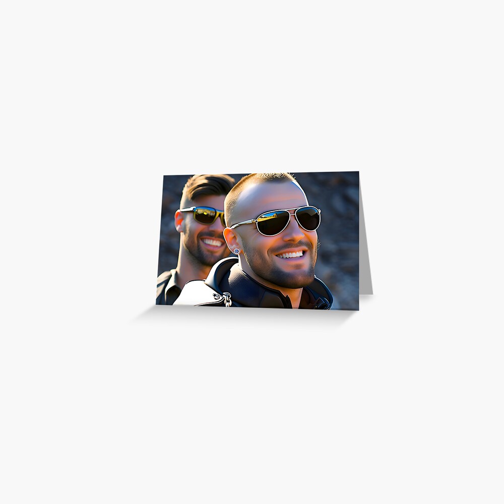 Two Guys Sunglasses Smiling Poster for Sale by ptosis