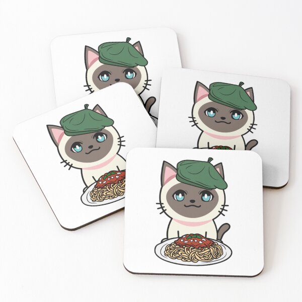 Item preview, Cute siamese cat eating spaghetti8 designed and sold by thanhnghiep14.