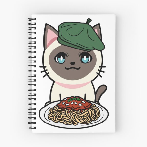 Item preview, Cute siamese cat eating spaghetti8 designed and sold by thanhnghiep14.