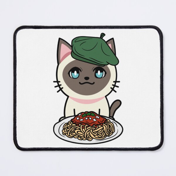 Item preview, Cute siamese cat eating spaghetti8 designed and sold by thanhnghiep14.
